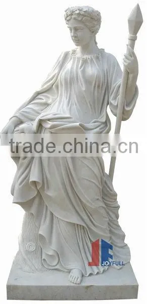 White Marble Greek Goddess Statue Carving