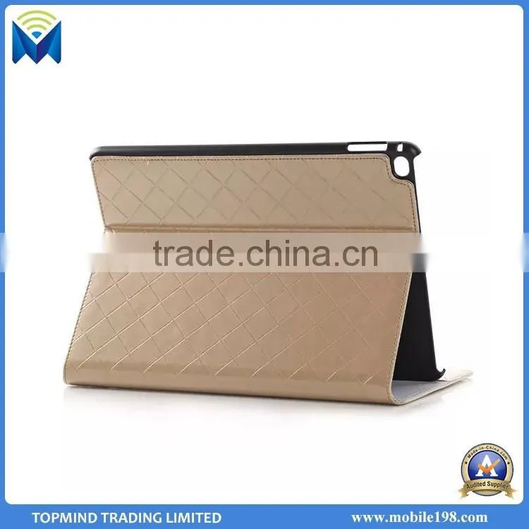 New Arrival Argyle Smart Book Style Wallet Leather Case for iPad Air 2