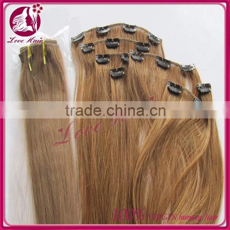 High Quality Wholesale 100% Unrprocessed Virgin hair straight Clip In Hair Extensions