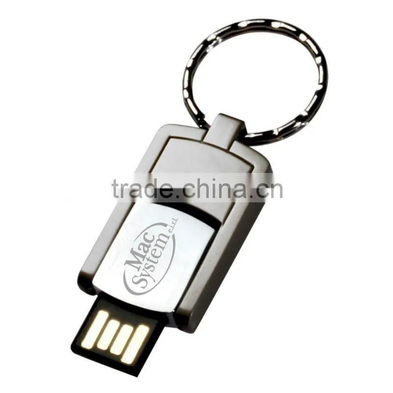 8GB Metal USB Flash Drive Swivel Free Engaving logo