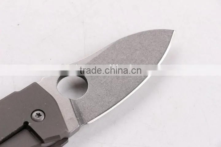 OEM D2 blade material pocket knife with Titanium alloy handle