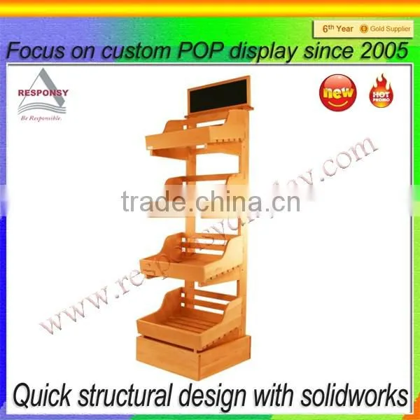 high quality vintage wood shop furniture garment food display for promotion