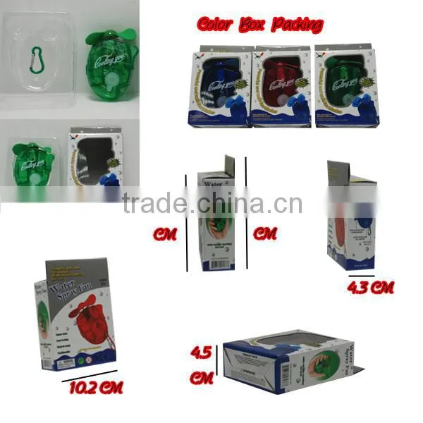Summer cooling mini water spray fan,New style mist fan,Carabiner Keychain Handheld Water Spray Fans.