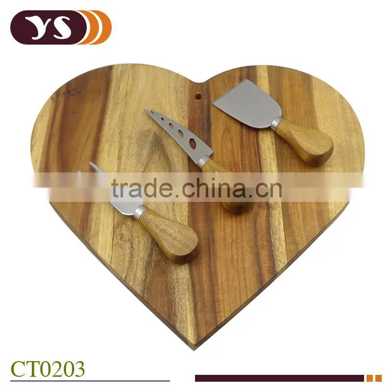4 pcs cheese knife and board set