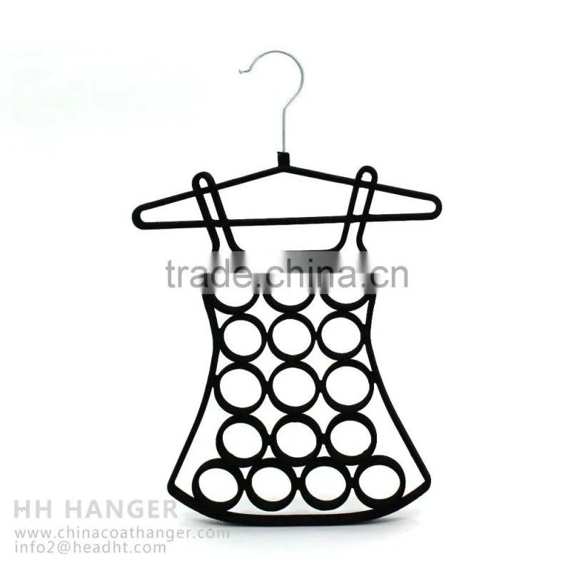 Velvet flocked jewelry hanger tie hange