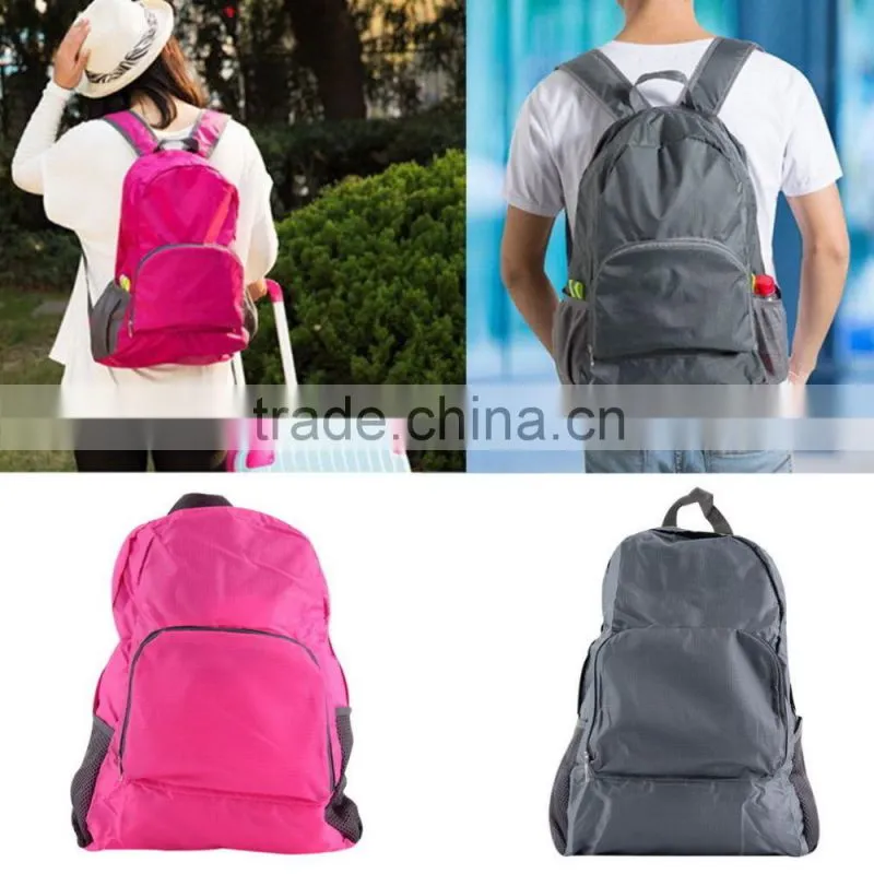 Nylon Foldable Portable Zipper Travel Hiking Backpack Outdoor Shoulder Bags