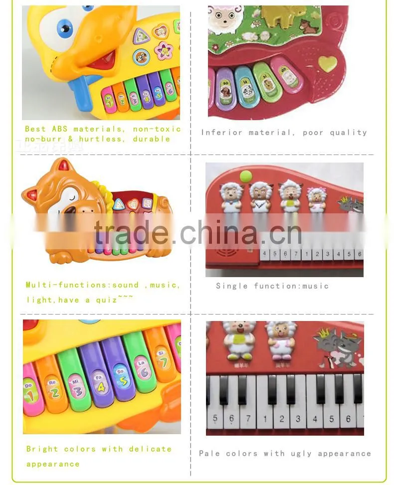 NO-5588 Music instrument plastic electric piano toys, cartoon tiger piano toys for kids