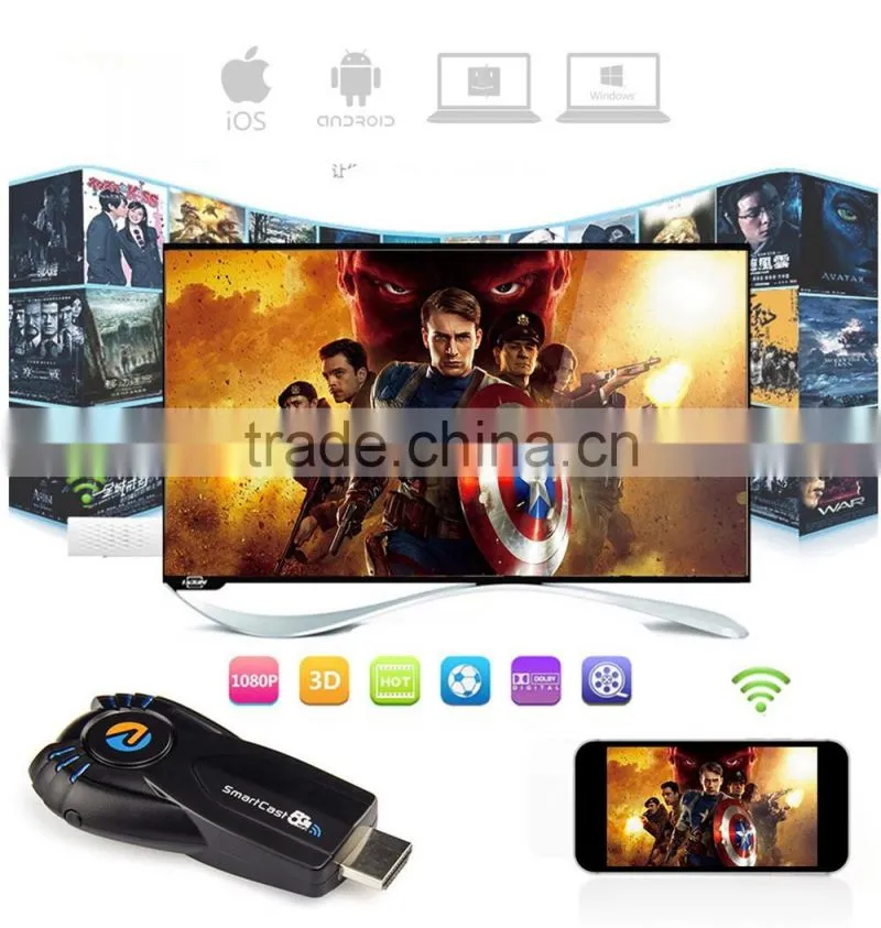 Newest 5G Smart Cast TV Stick Ezcast Miracast Dongle DLNA Airplay For IOS Andriod OS Windows 8.1