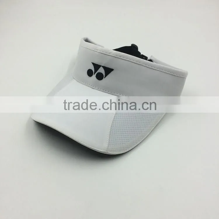 custom design fashion 100% cotton white sun visor with embroidery