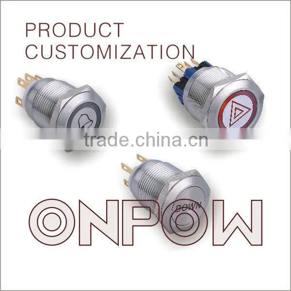 ONPOW Latching metal push button(customized for All the metal series,CE,CC,ROHS,IP65,IP67)
