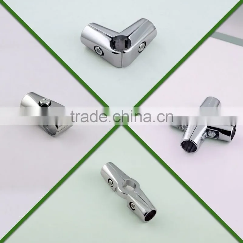 Three sides metal round tube connector