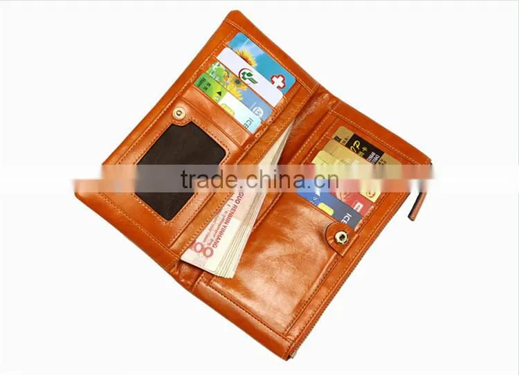 Real leather wallet genuine cowhide leather wallet Wholesale bulk lady leather purse