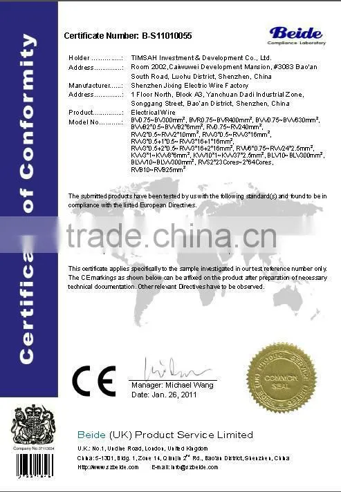 cables 2x1.5mm2 high quality