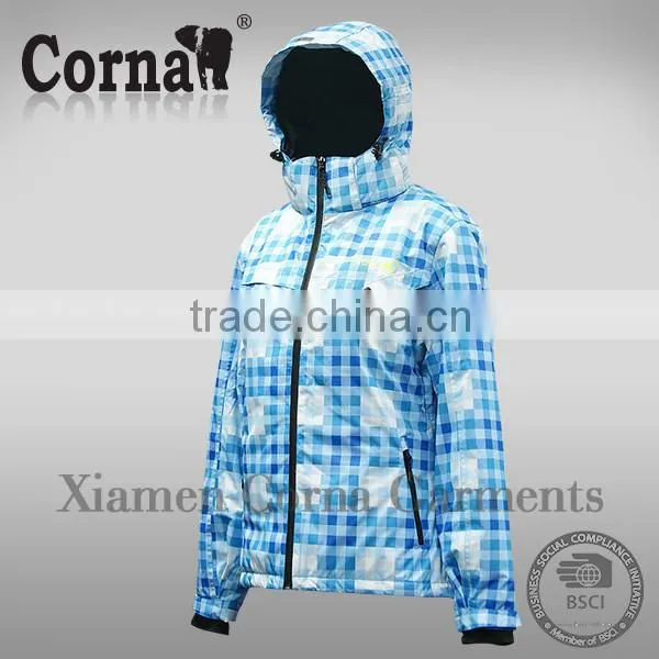Newest design sports grid woman wholesale plain hoodie jackets