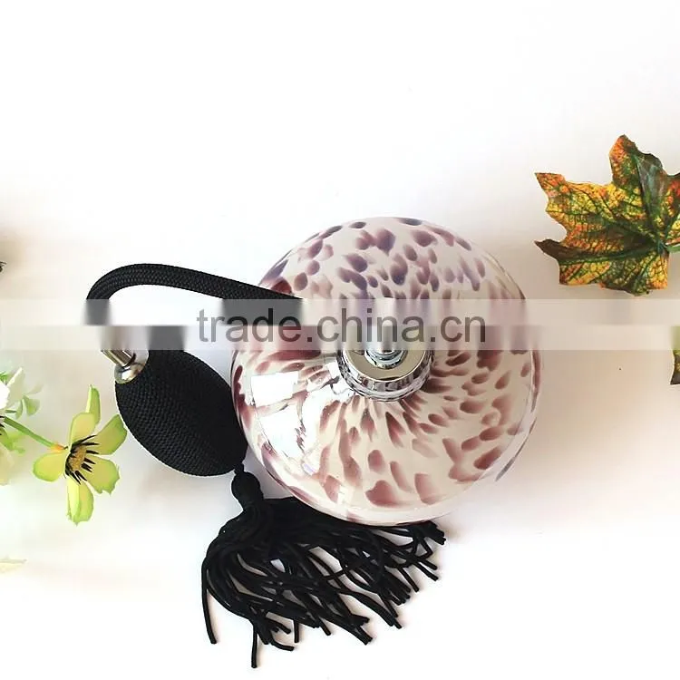 100ml Purple Point Handmade Glass Spray Perfume Bottle Atomizer Air Bag Cover