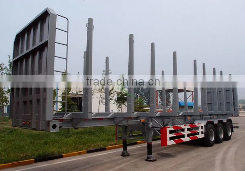 China High quality trailer manufacturer 3 axle wood log trailer with side bar