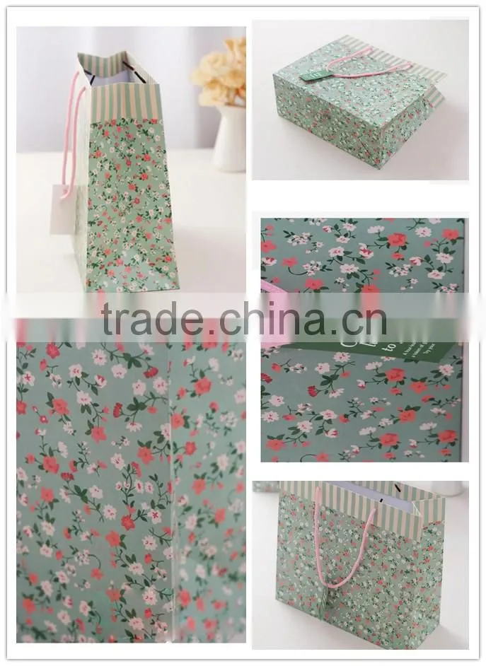 2016 New Arrival Boutique Cuboid Paper Bags Stamp Printing Packaging Bags