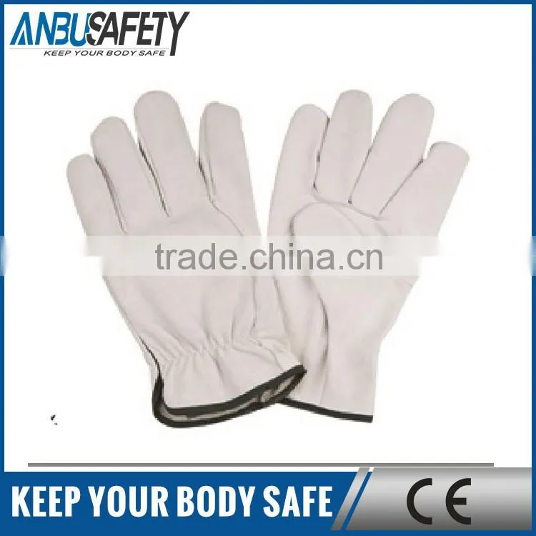 white cow grain leather truck driver glove