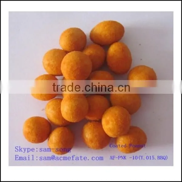 Snack food flavoured sweet coated peanuts