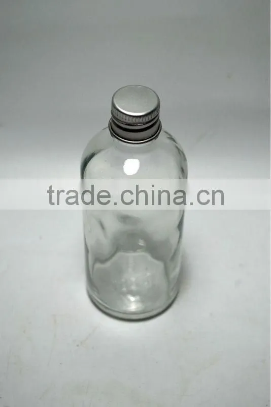 100ml boston round glass bottle with aluminum cap