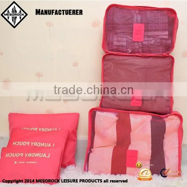 Waterproof 6pcs/set storage or saving extra space while traveling clothes storage mesh bag