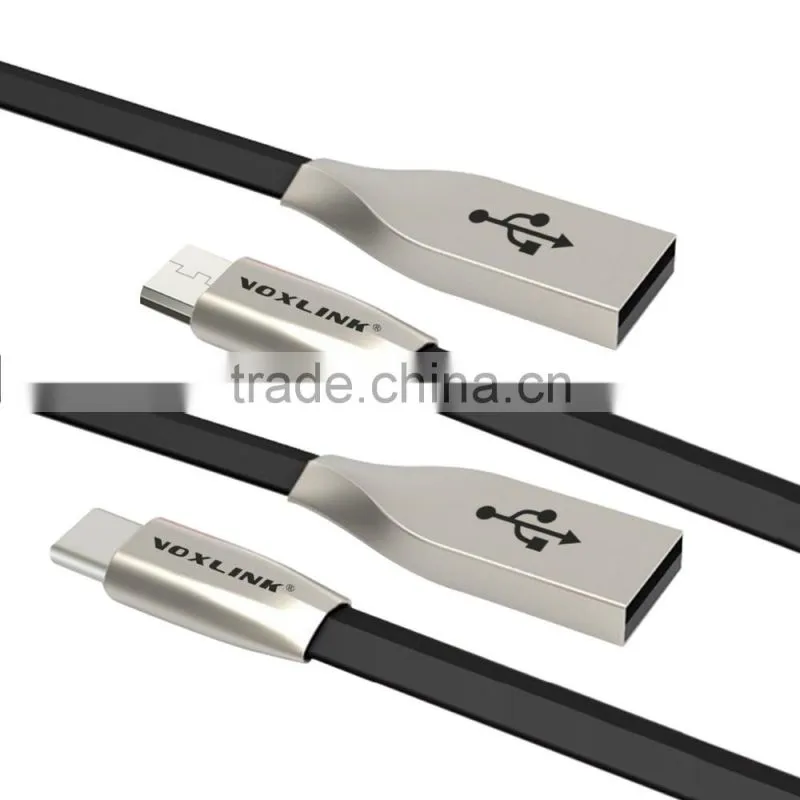 Voxlink High Quality 3D Zinc Alloy Fast Charging Data Sync Micro USB Cable for iPhone 6 6s Plus 5s 5 iPad mini/Samsung/HTC
