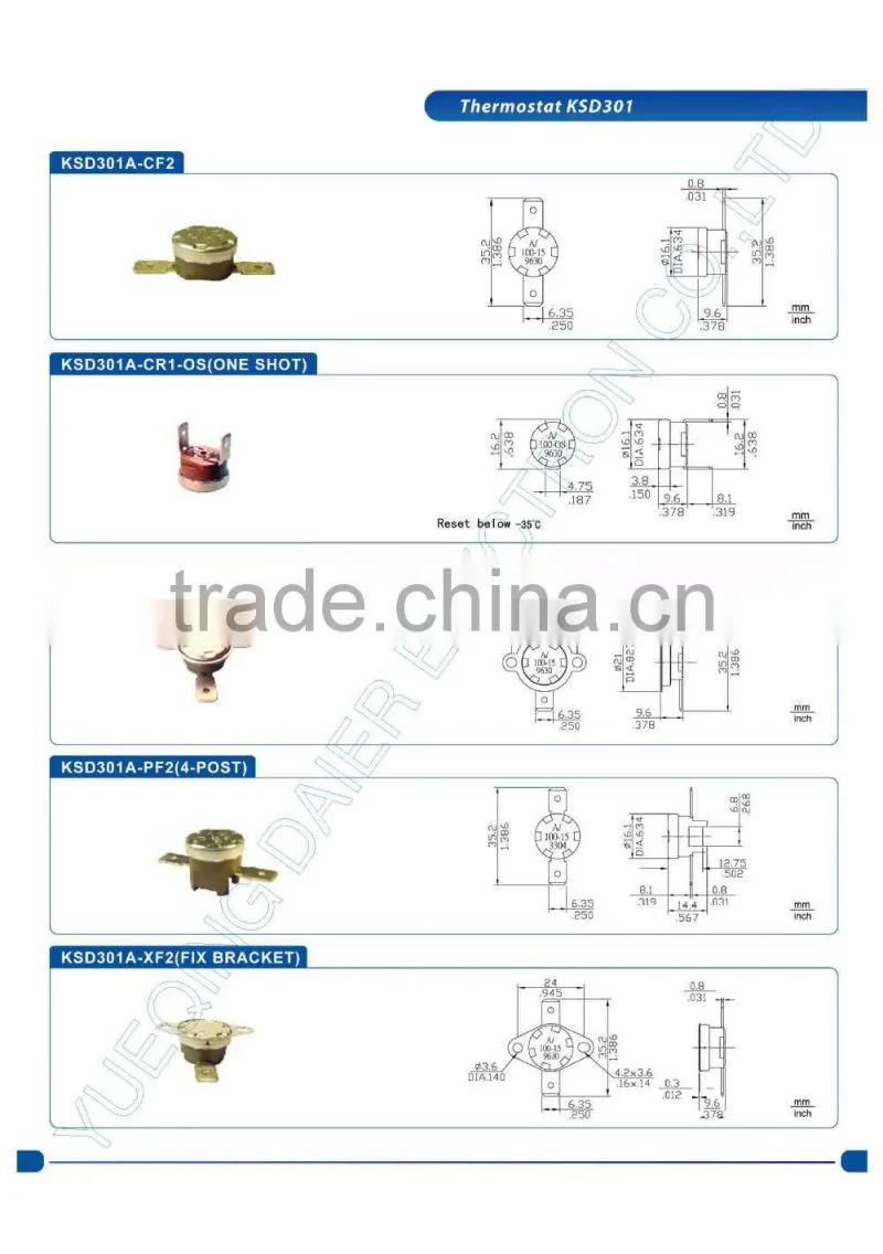DAIER Thermostat Switch Ceramicall Material Temperature Thermostat