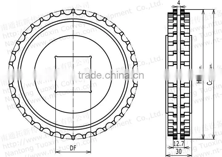 Classic Machined Plastic Sprocket for M1200 Modular Belt