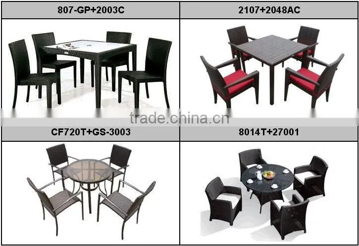 F- powder coating outdoor rattan table and chair (CF829)