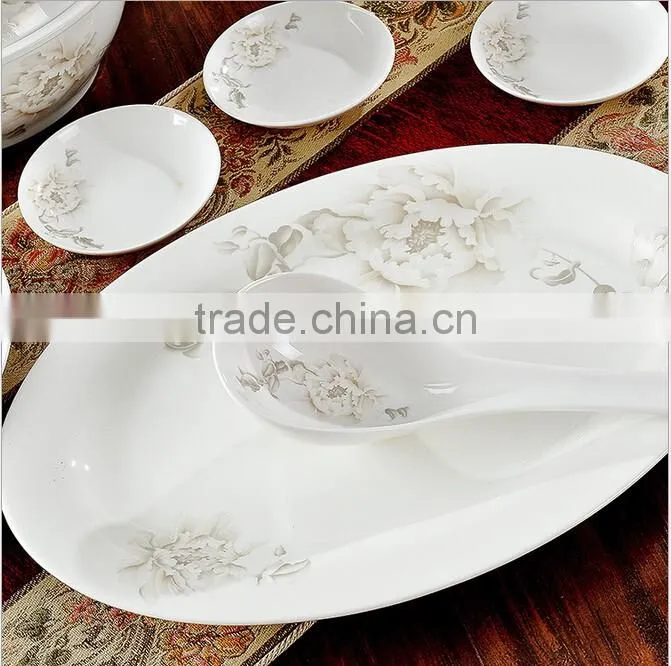 KC-00667 bone china dinnerware set with flower printing