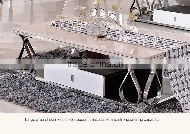 C387 Italian Marble Corner Table Square Coffee Table
