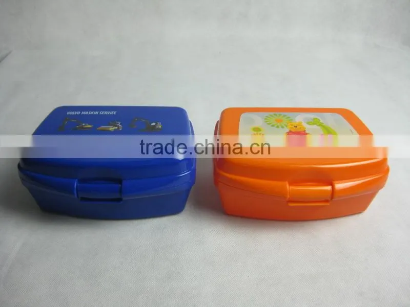 Kids Plastic rectangle PP material children's lunch box/plastic food container