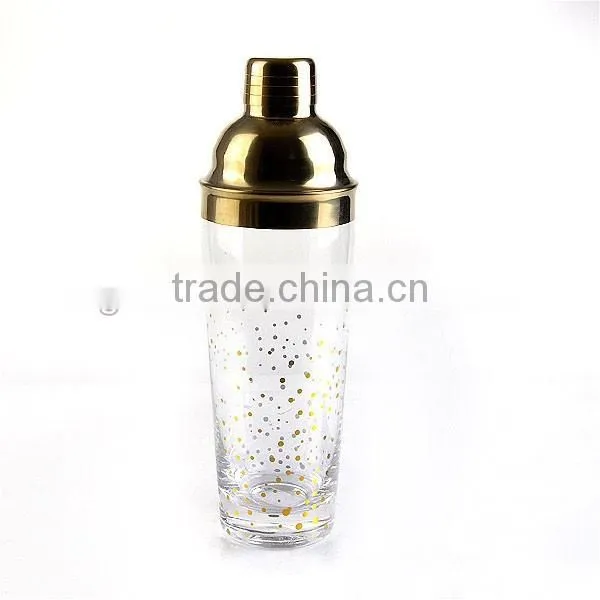 High quality wine glass set with gold decal