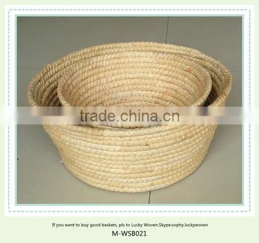 Decorative hand weave seagrass basket set