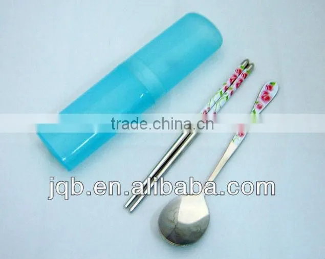 Portable takeaway travel cutlery set with plastick box packing