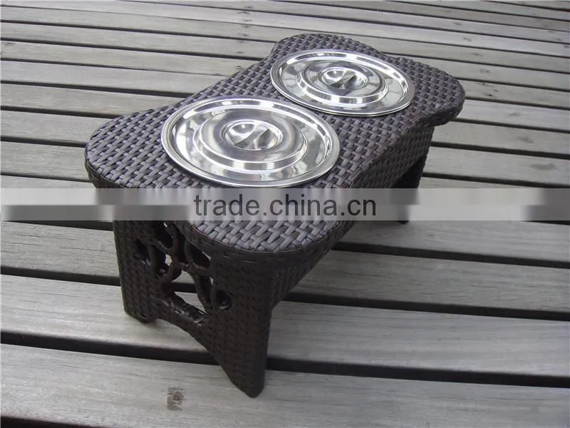 Stainless Steel Rattan/Wicker Dog bowl