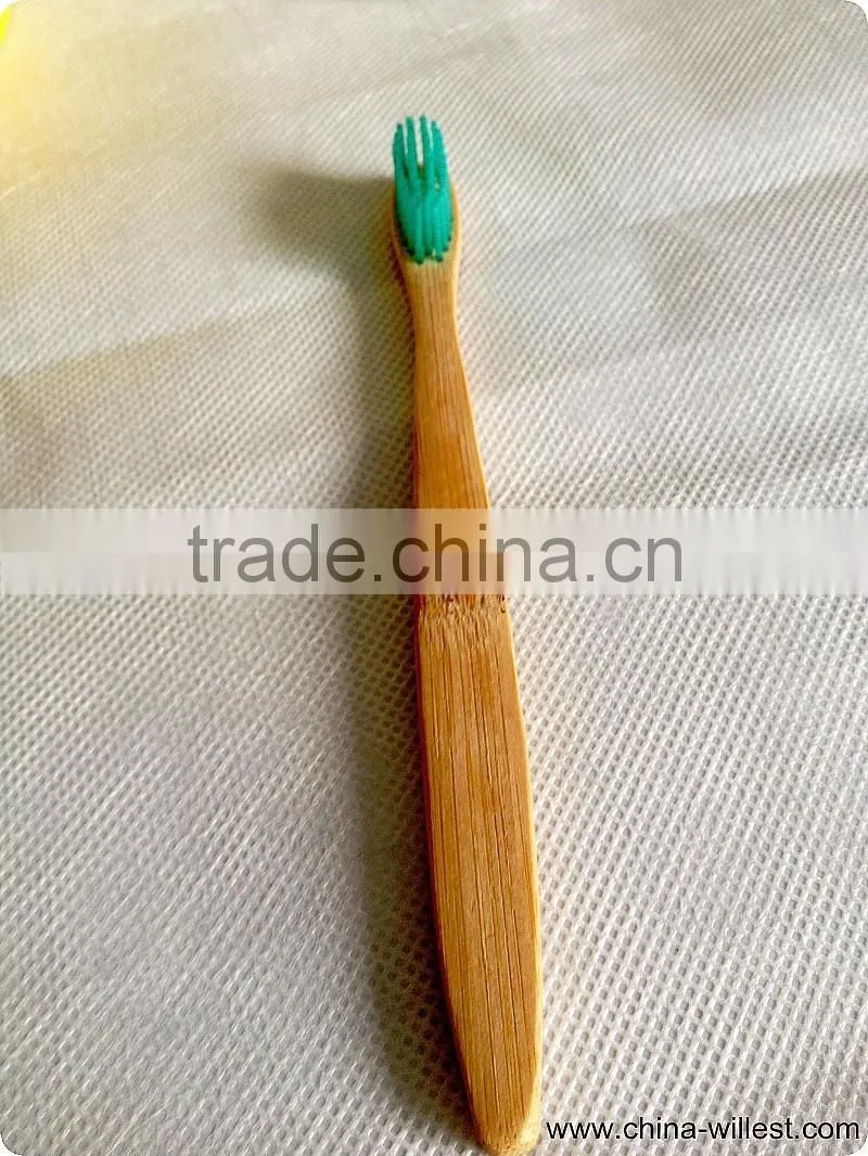 soft nylon bristle toothbrush with bamboo handle