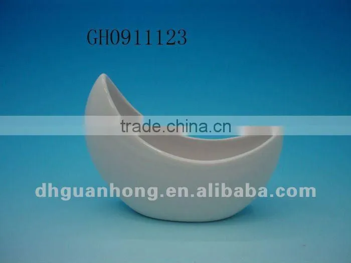 New design moon white DeHua ceramic flower pot