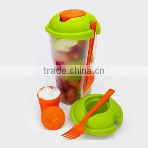 BPA free salad box, plastic salad bottle