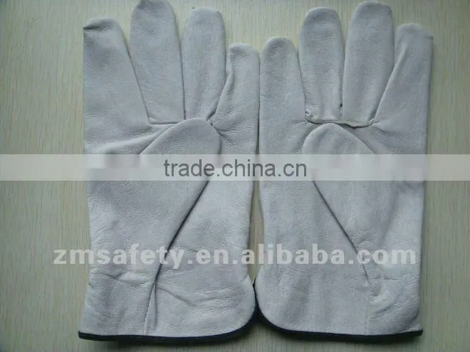 Nature cow grain leather driver gloves with CE certificate