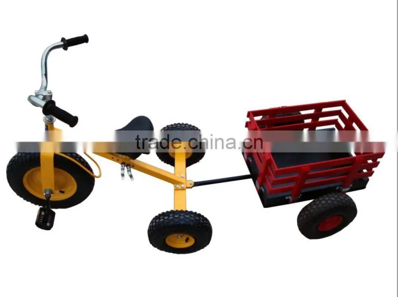toy tricycle with wooden trailer,children tricycle with trailer