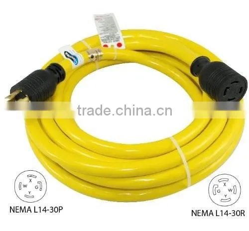 S10346 Nema L14-30 Generator Power Cord 4 Wire 10 Gauge 125/250v 30 Amp 20 Feet
