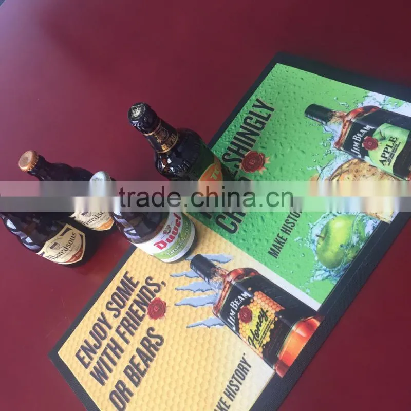 Promotional rubber non woven fabric bar mat