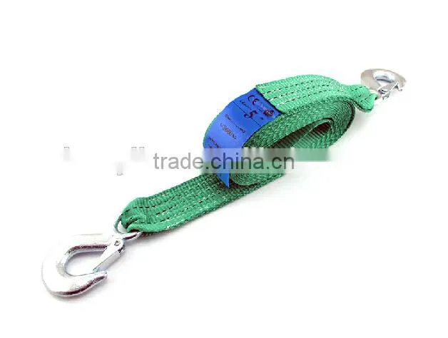 Good quality auto car tow rope snatch strap with hook, 5 meter long car tailer
