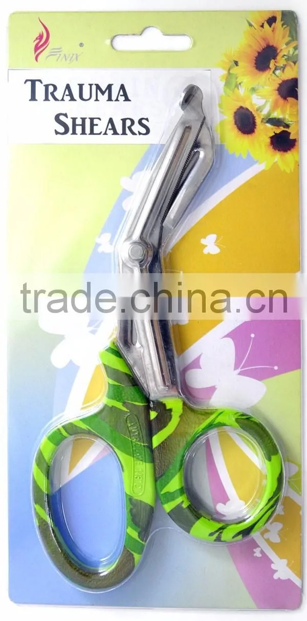 Black Non-Stick Fluoride Coated EMT Trauma Shears and Utility Bandage Scissors
