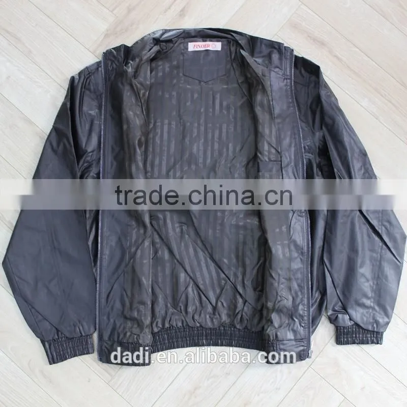 Fashion Black PU Leather Men Winter Jacket