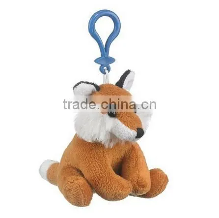 Cute fox plush custom stuffed baby animal keychain toys fox toy
