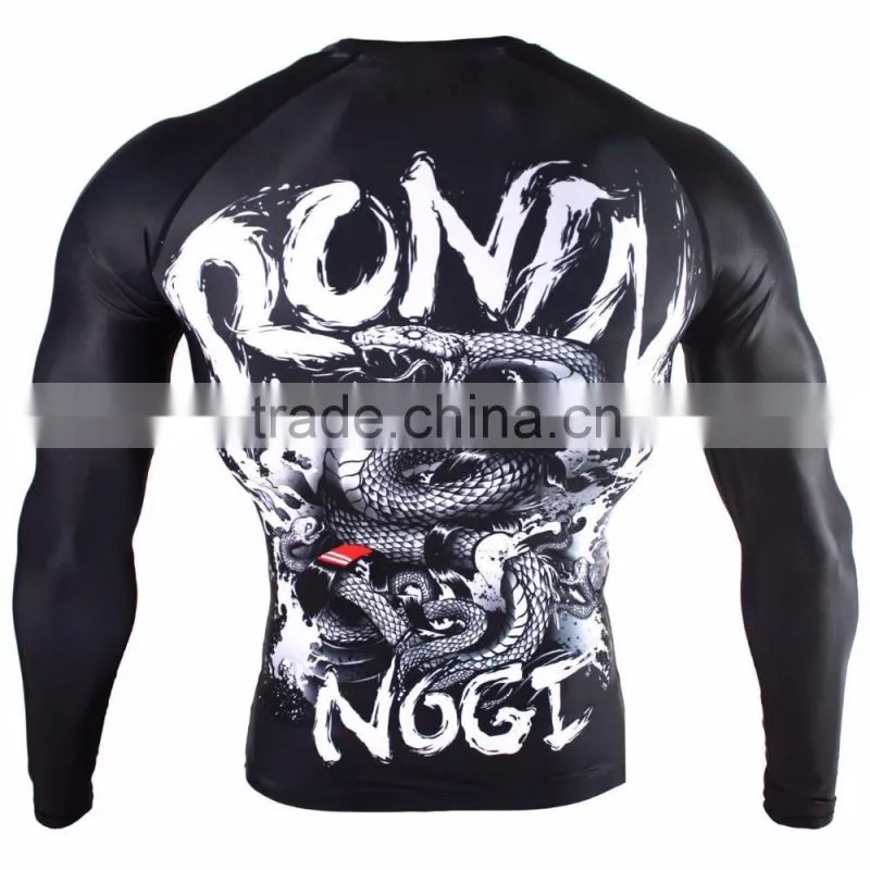2017 Custom made 4-way stretch Lycra MMA Rash Guard