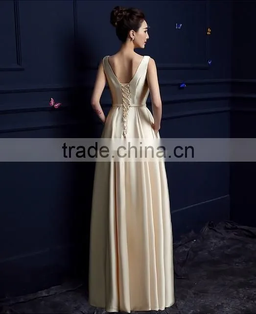 one piece designer satin long wholesale evening dress