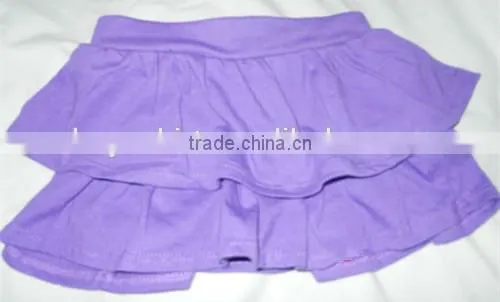 cupcake pageant dresses NEW Girls Skort Tiered Skirt toddler girls ruffle lavender cotton skirt solid color falbala skirt